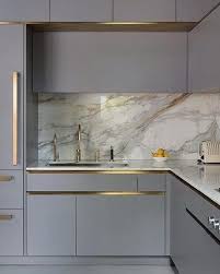 Grey With Gold Accents Kitchen Decor Modern Kitchen Inspiration Design Luxury Kitchen Design