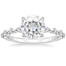Complimentary diamond earrings with purchase over $1,000. Moissanite Versailles Diamond Ring 1 3 Ct Tw In 18k White Gold
