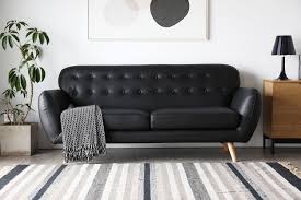 Check spelling or type a new query. Canape Retro Scandinave 3 Places Cuir Reconstitue Noir Helsinki