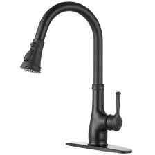 Forious black kitchen faucet with pull down sprayer, commercial spring kitchen sink faucet with pull out sprayer, single handle kitchen faucets with deck plate, matte black 4.7 out of 5 stars 1,961 3 offers from $42.77 Wewe Black Kitchen Sink Faucet Single Handle Pull Down Matte Black Kitchen Faucet With Sprayer