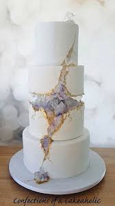 I Was Floored By The Effect Of The Crystals Acting As A Pillar For The Upper Tiers In 2020 Chocolate Wedding Cake Geode Cake Geode Cake Wedding
