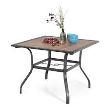 Maybe you would like to learn more about one of these? Mfstudio 37 Square Backyard Bistro Table Patio Dining Table Outdoor Furniture Garden Table Imitation Of Wooden Surface Top 1 57 Umbrella Hole Gray Frame Buy Online In Guernsey At Guernsey Desertcart Com Productid 156379727