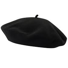 Ivan Budsky Black Wool Classic Beret Hat Front View Hat Fashion Beret Beret Png