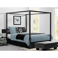 Modern canopy queen metal bed white platform bed frame no box spring required. Dhp Modern Queen Metal Canopy Bed In Gunmetal Gray 5584296
