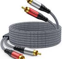 Amazon.com: Larxavn RCA Cables, Hi-Fi Sound, Nylon Braided, Shielded RCA  Audio Cable for Home Theater, HDTV, Amplifiers, Speakers- 5 Feet : ...