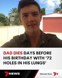 Dylan Watts tragically leaves behind an eight-year-old son. 📌 DETAILS:  7news.com.au/news/young-dad-dylan-watts -28-dies-days-before-his-birthday-after-chest-infection-leaves-72-holes-in-his-lungs-c-18099515