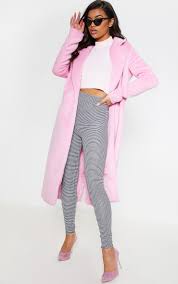 Pink Longline Wool Coat Coats Jackets Prettylittlething Usa