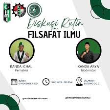 Assalamualaikum Warahmatullahi Wabarakatuh Halo, teman-teman! Jangan  lewatkan Diskusi Rutin kali ini akan menghadirkan: 📌 Pemateri: Kanda Ryan  📌 Moderator: Kanda Nizam 🗓 Hari/Tanggal: Jumat, 14 Februari 2025 ⏰ Waktu:  16.30 WITA -