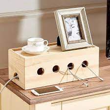 Good cord management is a process, not a project. The Wooden Cable Organizer Box Hides Your Power Strip And Tangled Cables Gadgetsin Cable Organizer Box Cable Organizer Organiser Box