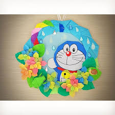 yuka さんはinstagramを利用しています ６月の梅雨リース作りました 息子が大好きなドラえもん 日本のアニメならドラえもんが一番好きみたい 折り紙 hobby 趣味 楽しい 工作 手作り ハンドメイド 折り紙リース リース ドラえもん 梅雨 紫陽花 あじ