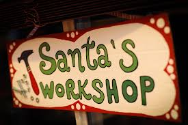 Santa Workshop Sign From Cardboard Christmas Classroom Santa S Workshop Sign Office Christmas Decorations