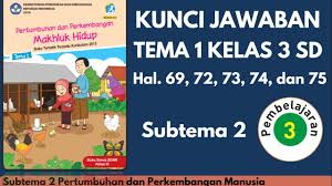 Bagi para siswa diharapkan dapat mencari jawaban sendiri. Kunci Jawaban Tema 1 Kelas 3 Hal 69 72 73 74 Dan 75 Youtube