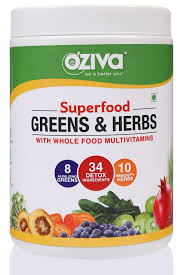 Oziva Superfood Greens Herbs Supergreens Powder With Chlorella Spirulina 34 Detox Ingredients 250g Super Greens Powder Whole Food Multivitamin Superfood
