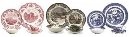 With english engravings of pastoral village scenes. Johnson Brothers Dinnerware Fine China
