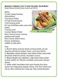 Wisata kuliner khas batam kali ini adalah fresh seafood khas batam. Masak Lemak Cili Udang Harimau Food Recipes Malay Food