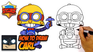 Gale, nani, sprout, leon, spike and other brawler in png. How To Draw Brawl Stars Carl Step By Step Kidztube