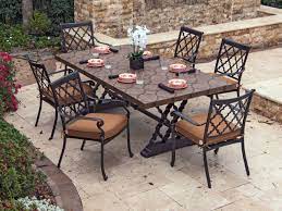 Madrid 7 Pc Cast Aluminum Dining Set With 84 X 44 Resin Wood Trestle Table Quality Outdoor Furniture Outdoor Dining Furniture Outdoor Furniture