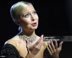 Miss Oregon, Katie Harman, sings during the talent portion of the... News  Photo