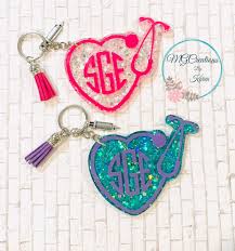 Stethos Keychain Rn Keychain Nurse Keychain Nurse Keyring Etsy Monogram Keychain Keychain Personalised Badges
