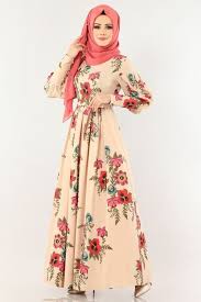 Modaselvim Elbise Desenli Balon Kol Elbise 2161ms212 Vizon Abaya Tarzi Moda Stilleri The Dress