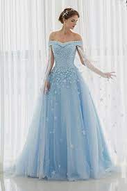 Ice Blue Tulle Off Shoulder Prom Dressball Gowns Wedding Dress Gowns Ball Dresses Ball Gowns