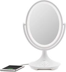 Amazon Com Ihome Beauty Vanity Mirror With Bluetooth Audio Usb Charging Led Lighting Siri Google Support White 6 Home Audio Theater