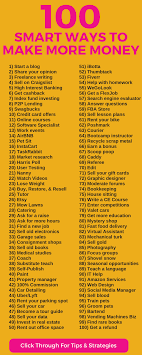 Check Out These 100 Ideas Tips And Strategies To Making More Money Put Extra Cash In Your Pocket In As Little Make More Money Extra Money How To Get Money