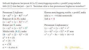 Contoh Soal Dan Pembahasan Persamaan Lingkaran Kelas 11 Barisan Contoh