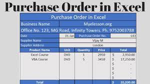 The example shown here can be used in the usmf demo data company using the values that are suggested in the notes for various steps. Make Purchase Order In Excel Youtube
