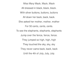 The repetition and rhyme is excellent for preschool age children. Miss Mary Mack Ppt Download