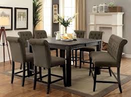 Cm3324bk Pt 54 Gy 8pc 8 Pc Sania Iii Antique Black Finish Wood Co Counter Height Dining Table Set Counter Height Dining Table Counter Height Dining Room Tables