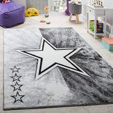 Da feuchtigkeit von der kunstfaser nicht aufgenommen wird, bedarf dieses modell nur einer minimalen pflege. Teppich Kinderzimmer Stern Design Spielteppich Kinderteppich Kurzflor In Grau Kaufen Bei Diva Teppich Center