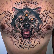 Want to see the world's best wolf tattoo designs? Oash Rodriquez Traditional Viking Tattoos Wolf Girl Tattoos Dog Tattoos