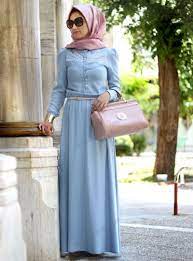 Dantel Detayli Kot Elbise 30 Mavi Minel Ask Islami Moda Moda Stilleri Musluman Modasi