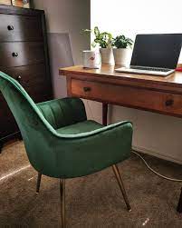 transitional desk space antique desk chair desk in living room green velvet chair