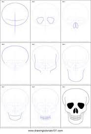How To Draw Skull Easy Printable Step By Step Drawing Sheet Drawingtutorials101 Com Skulls Drawing Skull Drawing Scary Drawings