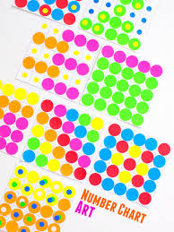 Make Fun And Colorful Number Chart Sticker Math Art Pink