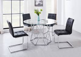 To pick the right dining table, you need to match it to your personality as well as the look of your dining room. Escondido Glass Hexagonal Base Dining Set W 4 Chairs 4 Black Ivan Smith
