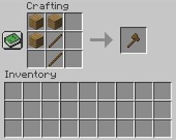 A wooden axe will break a wood block twice as fast as by hand, a stone. How To Make An Axe In Minecraft Pro Game Guides