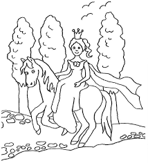 Kostenlose Malvorlage Prinzessin Prinzessin Beim Ausritt Zum Ausmalen