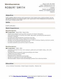 As a graphic designer, your cv will serve two purposes: Warehouseman Resume Samples Qwikresume