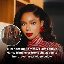 Nancy Isime's latest addition to the prayer area in her home has raised  questions about her religion and more. Video in comments. Photos:  @nancyisimeofficial
