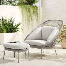 Paradise Outdoor Lounge Chair Ottoman Set West Elm In 2020 Lounge Chair Outdoor Chair And Ottoman Set Patio Lounge Chairs