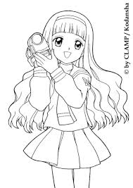 Lovely Tomoyo Daidouji With A Camera Coloring Page More Sakura Coloring Sheets On Hellokids Com Cartoon Coloring Pages Chibi Coloring Pages Cartoon Drawings