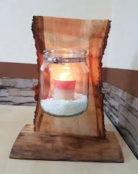 Windlicht Kerzenhalter Holz Deko F Terrasse Garten Balkon Handarbeit Unikat In Mobel Wohnen Dekoration Kerzenhalter Holz Kerzenstander Holz Teelichthalter