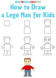 Then draw the neck at the bottom of the head. How To Draw A Lego Man For Kids How To Draw Easy