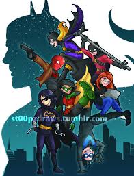 Black And Red Batman Cartoon St00pzdraws Batkids D Prints On Sale At Stgcc Tomorrow O Batman Family Bat Family Batman