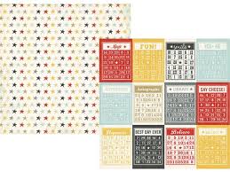 Simple Stories Say Cheese Collection 12 X 12 Double Sided Paper Bingo Cards Simple Stories Bingo Cards Patterned Paper