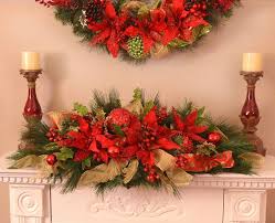 Poinsettia Christmas Centerpiece Floral Home Decor Silk Rose Arrangements Christmas Flower Arrangements Christmas Table Centerpieces Christmas Centerpieces