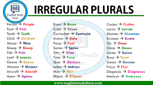 Pin On Irregular Plurals